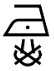 An iron symbol with a crossed-out steam symbol means that your garment cannot be ironed with steam. (maximum 120 degrees celsius).