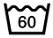 A washing symbol with numbers indicates the maximum washing temperature. Wash at a maximum of 60 degrees celsius.