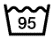 A washing symbol with numbers indicates the maximum washing temperature. Wash at a maximum of 95 degrees celsius.
